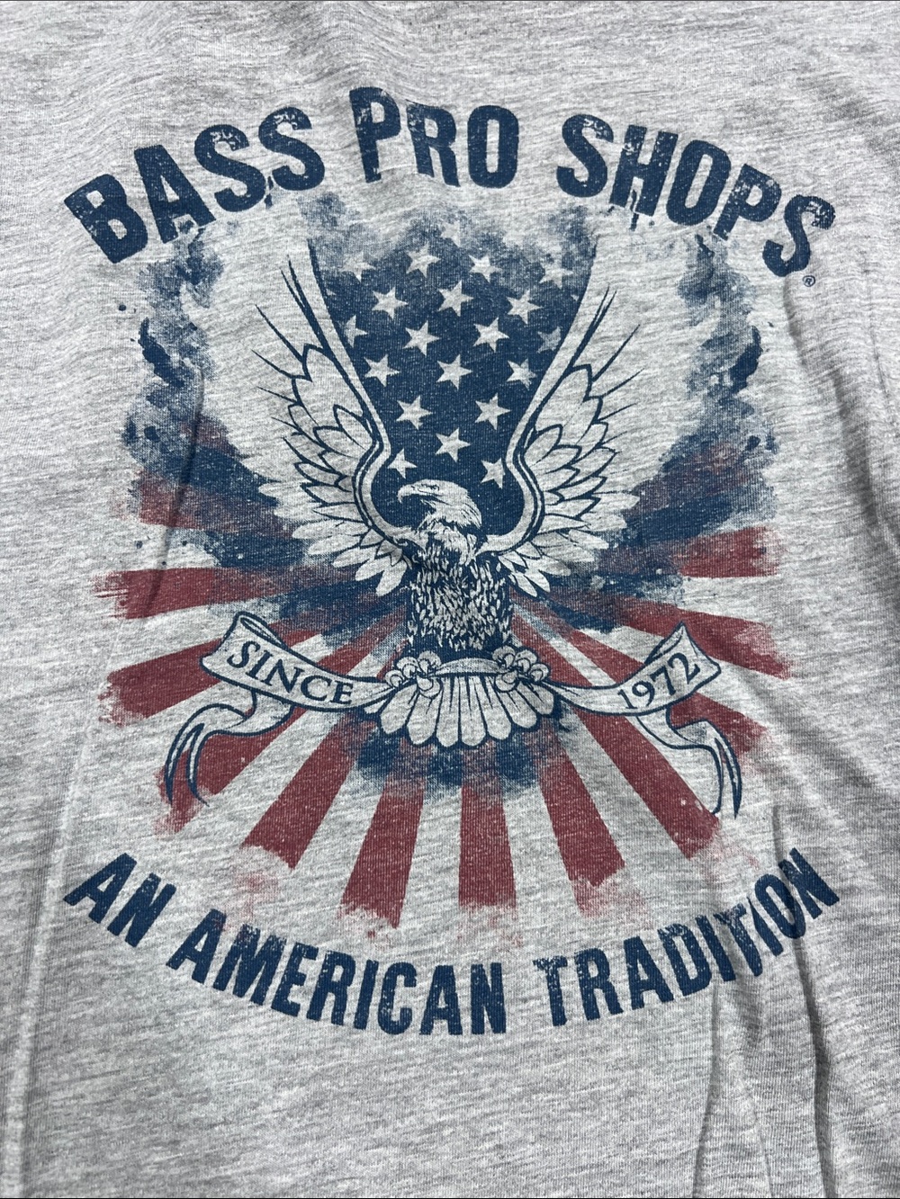 Bass Pro Shops Gray Tee with Patriotic Eagle Graphic large z24